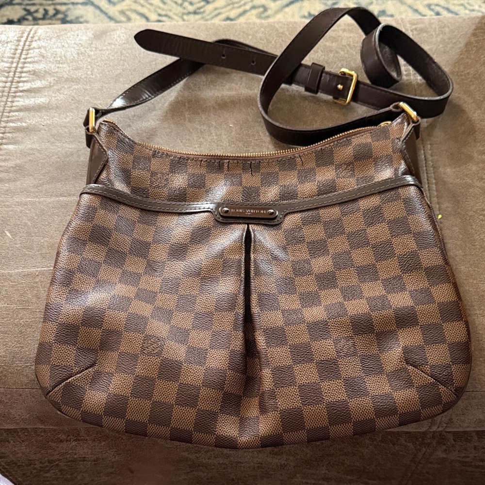 Louis Vuitton Brown Checkered Shoulder Bag.   Side bag!
